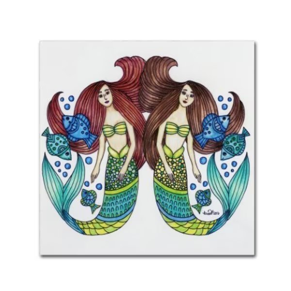 KCDoodleArt 'Sea Life 31 - Color' Canvas Art, 14x14, Trademark Fine Art, Mfr#: ALI13075-C1414GG